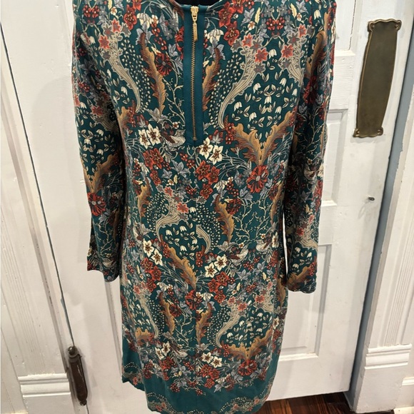 Massimo Dutti Vintage Long Sleeve Boho Bird Dress Sz 38 - Picture 2 of 8